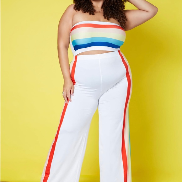 Rebdolls Sweet Vibes Rainbow Bandeau Top - Picture 4 of 5